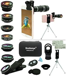Cell Phone Camera Lens Kit,11 in 1 Universal 20x Zoom Telephoto Lens,0.63Wide Angle+15X