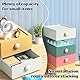 4 PCS Stapelbare Schubladenboxen, Aufbewahrungsbox mit 4 Kunststoff Schubladen, Plastik Schreibtisch Veranstalter Schubladen Mit 2 Tabs Büro Make Up, Schlafsaal, Badezimmer (4 Farbe)