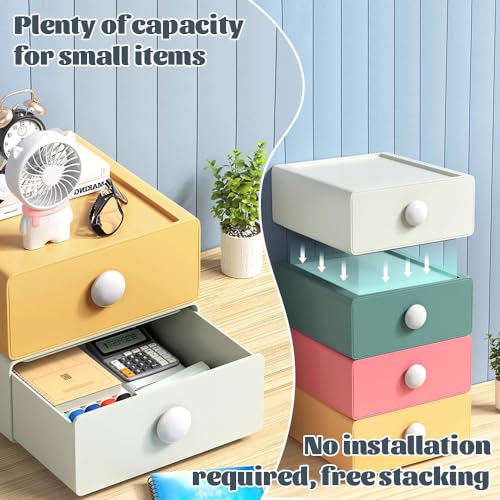 Boite Rangement Plastique Tiroir Empilable Bureau Maquillage 4 PCS - 5