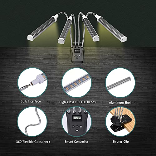 Plant Grow Light, Full Spectrum Grow Light For Indoor Plants With Lcd Timer, Plant Growing Lamp With Table Clip, 10 Brightness Levels, 4 Switch Modes #TOP5