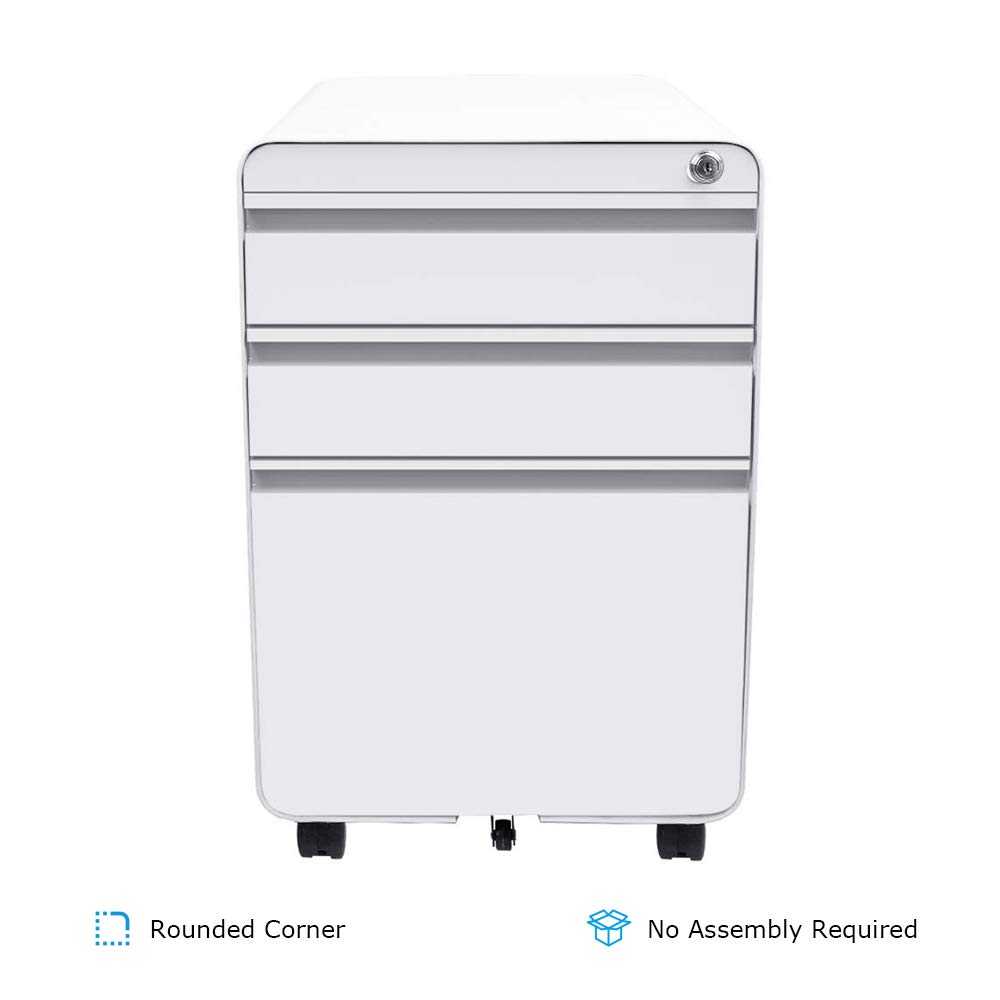 Dripex Fully Assembled 3Drawer Mobile File for A4 File