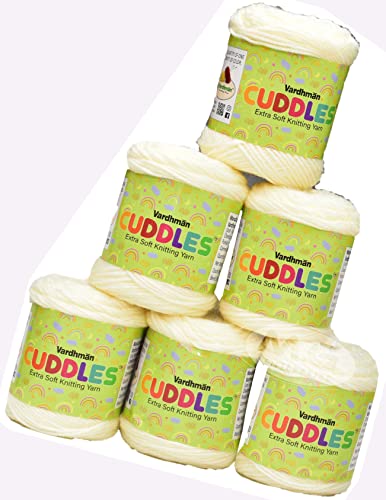 Image of Vard Hman 100% Acrylic Wool Cream 3 PC Baby Wool Ball Hand Knitting Wool /Art Craft Soft Fingering Crochet Hook Yarn-G Art-ADDD