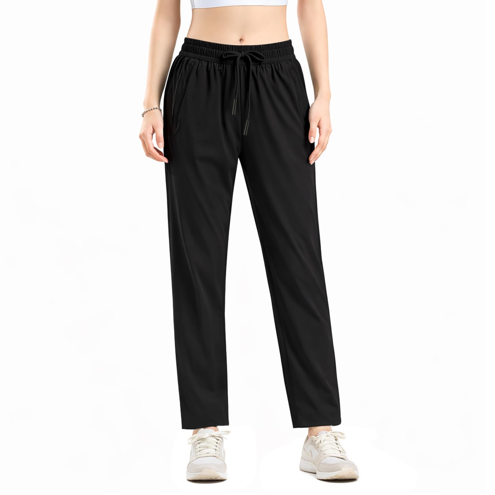 SLEEPSINERO Women's Jersey Underwear, Sweat Wicking and Quick Drying. Cool Touch, 95% UV Protection, Cool, Loose, Thin, Antibacterial, Odor Resistant, Stretchable, Breathable, Water Repellent L black (straight hem)