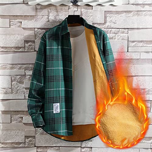 tuduoms Mens Plaid Flannel Shirt Jacket Soft Sherpa Lined Jacket Coat Relaxed Fit Button Down Casual Warm Fleece Winter Shirt2