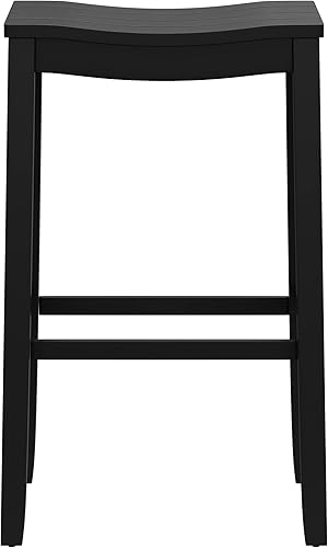 Miniatura 41 de Hillsdale Fiddler Taburete de madera sin respaldo con asiento estilo silla de montar, gris envejecido gris (Aged Gray),marino,Negro -,Blanco