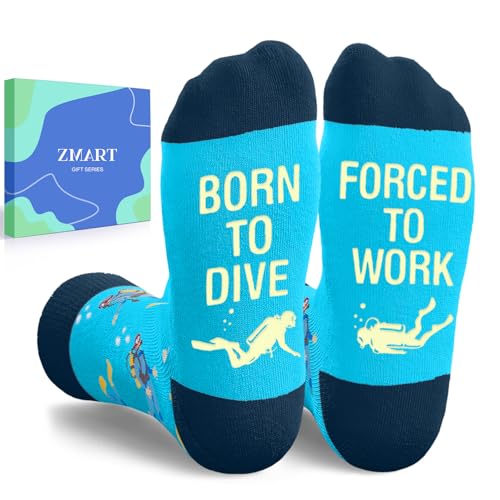 Zmart Scuba Diving Gifts Men Women - Gifts for Scuba Divers Men Women, Dive Socks, Funny Socks