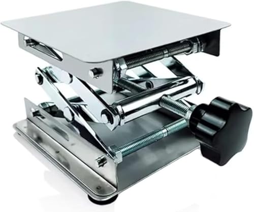 Zorimuシルバーラボジャッキ 200mm×200mmステンレスミニ昇降台 実験用器具高度調整台