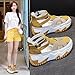 Women's Chunky Platform Sandals,Cutout Leather Wedge Sandals,Fashion Rhinestones y2k Sandals with Back Zipper (Yellow,8.5)