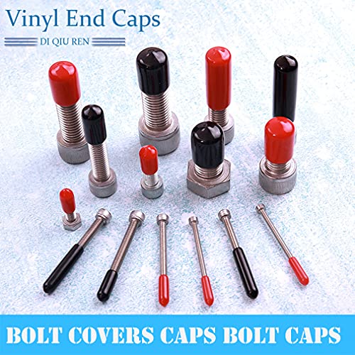 200Pcs Rubber Caps Bolt Screw Cap Covers, Bolt Covers Caps Rubber End Caps Vacuum Caps, Bolt Screw Cover Rubber Nipple Cap Rubber Tip In 10 Sizes From 2/25 To 4/5" For Protecting Pipe Post Tubing Rod #TOP6