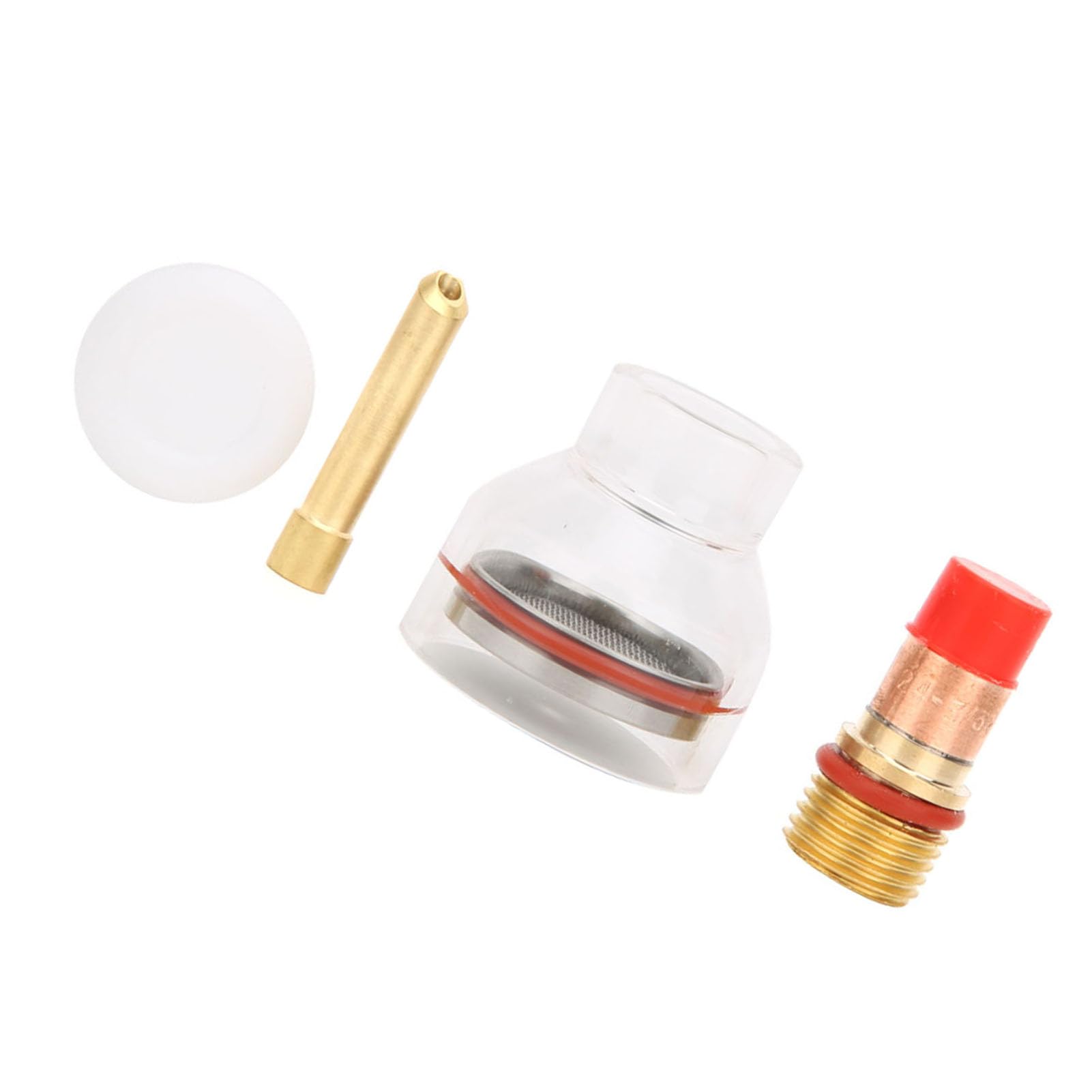 Kit de Lentes de Gas de 6 Piezas, Accesorios de Soldadura Tig, Kit Tig de Lentes de Gas, Copa de Soldadura de Vidrio, Cuerpo de Pinza de Cobre, Copa de Vidrio Transparente para