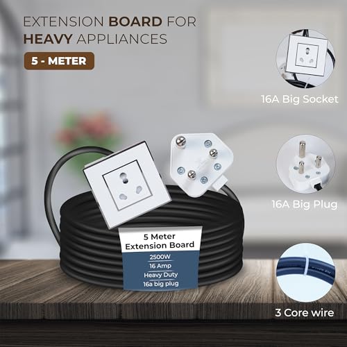 Image of Extension Board Heavy Duty Multi Socket 15A /16A /20A 240Volts (2500 Watts 16A Big Plug, 5 Meter)
