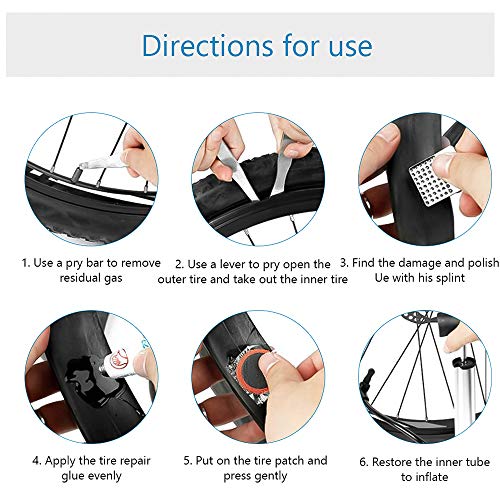 Greymond Bike Tool Kit,16 in 1 Multi-Function Bike Bicycle Repair Tool Kit,Bike Puncture Repair Kit with Patch Kit & Tire Levers,Bicycle Fix Tool Kit with Pouch - Image 5