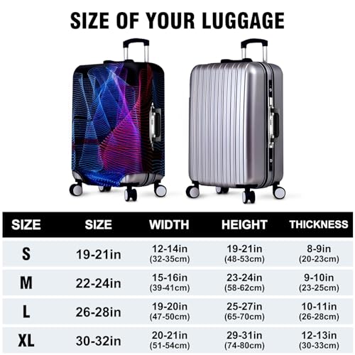 Travel Luggage Cover Suitcase Protector Scratch-Resistant Fit Not Included Suitcase Blue, Red And Pink Abstract Artwork M-22-24in 7