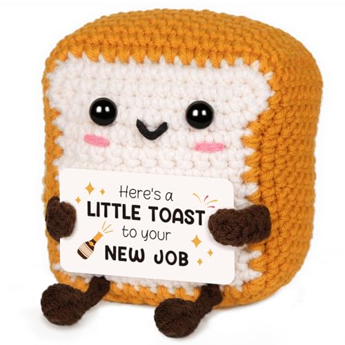 Glydein A Little Toast to Your New Job - Mini Handmade Crochet Toast, Funny New Job Gifts for Women...
