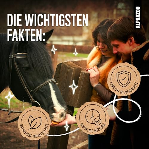 alphazoo MilbHunter Anti Milben-Spray 500 ml – Natürliches Milbenmittel für Hunde, Katzen, Pferde & Hühner – Wirksamer Schutz gegen Milbenbefall, Herbstgrasmilben & rote Vogelmilbe