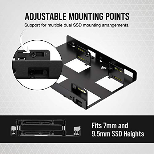 Corsair Dual Ssd Mounting Bracket (3.5” Internal Drive Bay To 2.5", Easy Installation) Black #TOP2