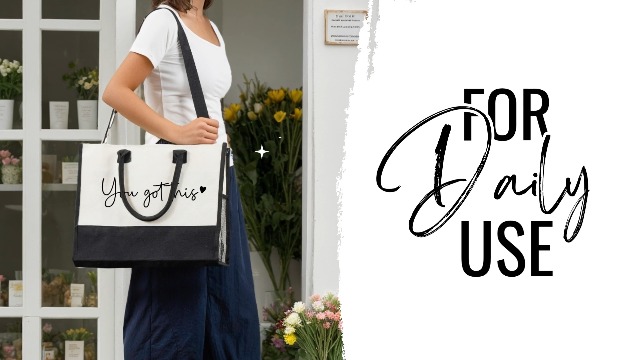 Bolso Tote de lona grande para mujer con set de bolsa miniatura 7