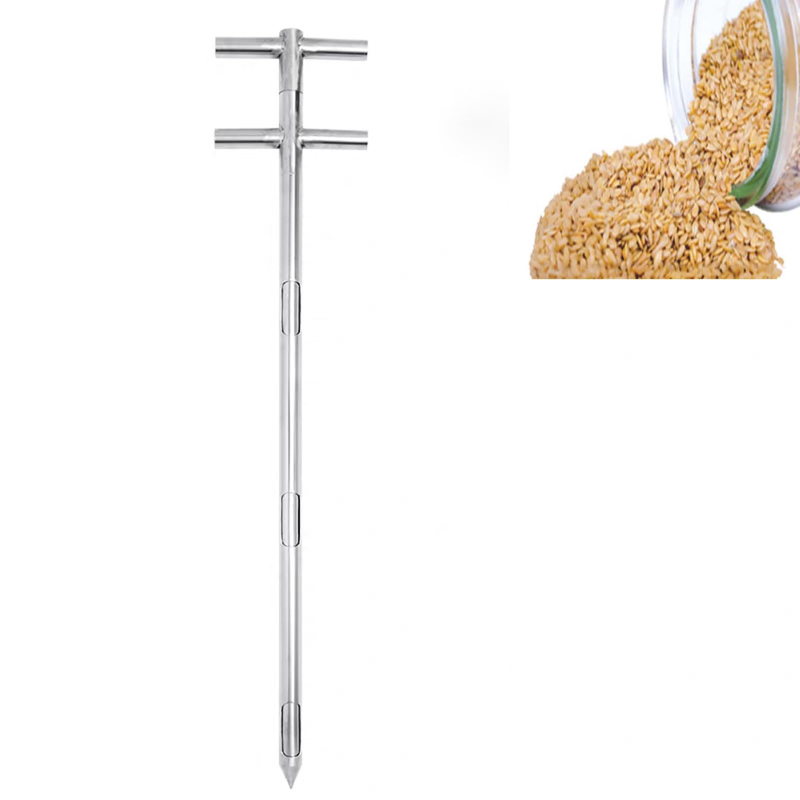 Échantillonneur de grains rotatif en inox à 3 zones pour sonde de prélèvement poudre