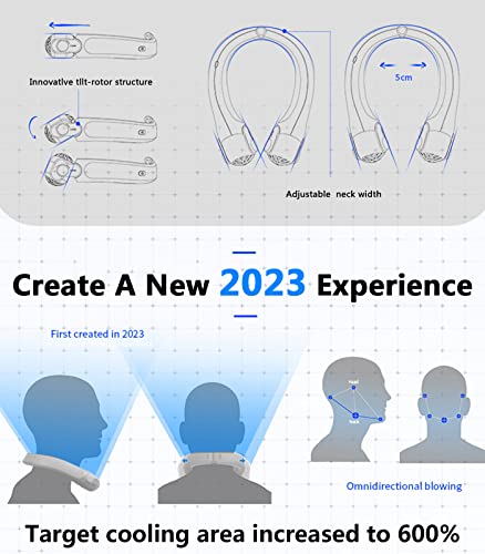 Neck Fan, Rotatable Hanging Neck Fan, Neck Air Conditioner Tilting Precise Cooling, Portable Neck Fan, Rechargeable High Wind Power Neck Fan, Outdoor Kitchen Cooling Personal Fan #TOP3