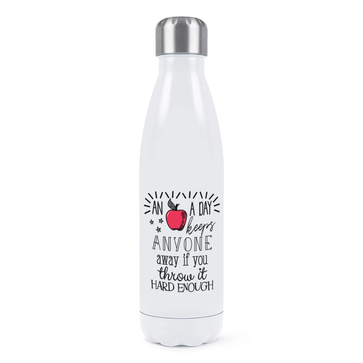 Bouteille d'eau isotherme 500ml en acier inoxydable blanc pour le sport extérieur