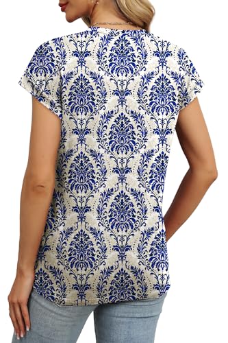 Image of Alaroo Womens Summer Tops Short Sleeve Shirts Crew Neck Cute Trendy Tunic Blouses (S-3XL)