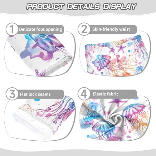 Jellyfish Purple 1 Girls Leggings Athletic Pants Tights Stretch Bottom3