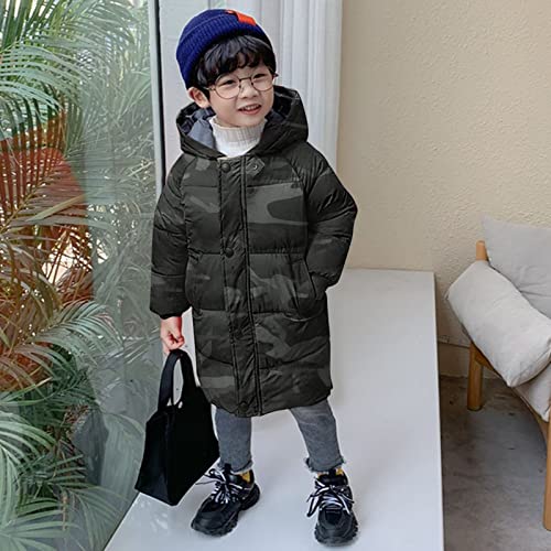 Toddler Boy Girl Camouflage Puffer Jacket Kids Thick Windproof Hooded Down Long Coat Casual Winter Windproof Outerwear4