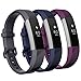 GEAK for Fitbit Alta HR Bands,Replacement Bands for Alta,3Pack,Gray Navy Plum,Small