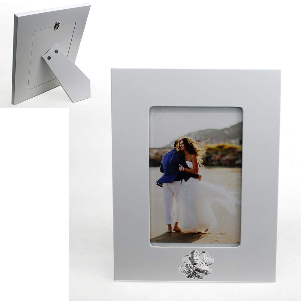 DLM-32241 (Kit 6 Pezzi) Bomboniera Portafoto Cornice Quadretto Quadrifoglio Calice della Prima Comunione 22x17 cm bomboniera