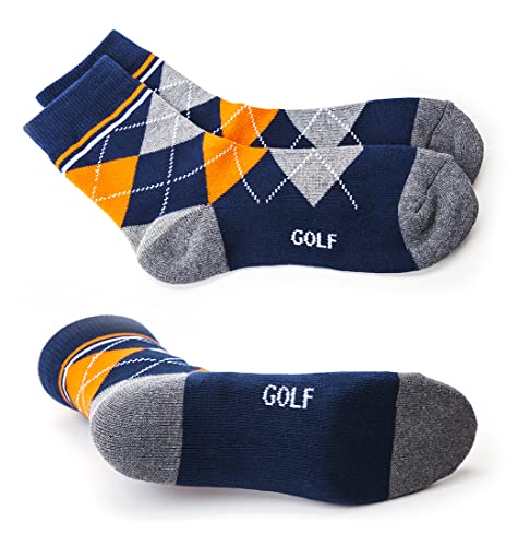 Men's Fashionable Argyle Diamond Pattern Socks, Double Pile Sports Athletic Golf Socks / 4 Pairs (4 Pairs) #TOP1