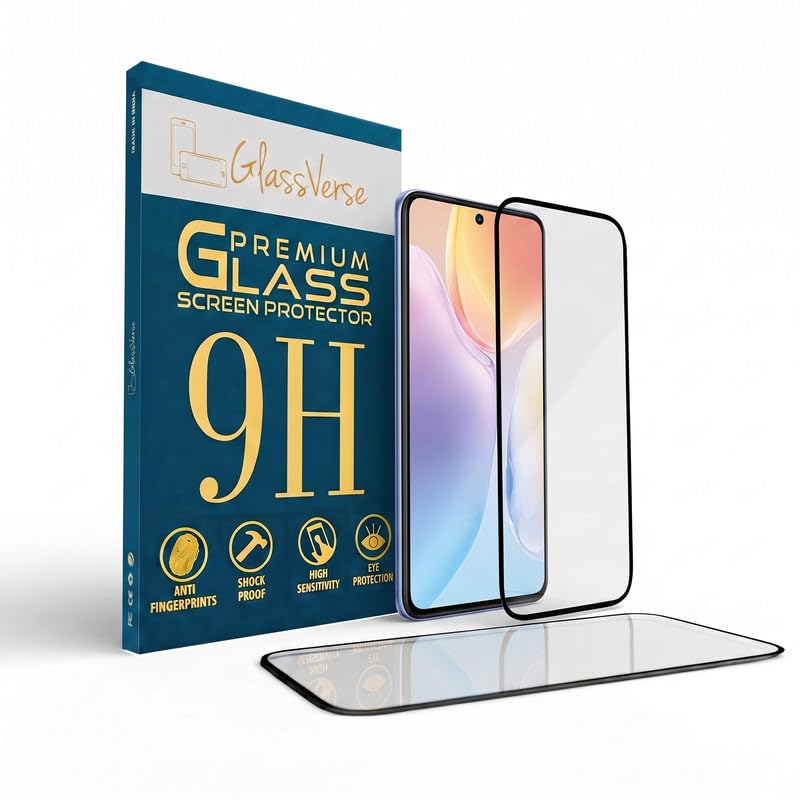 Image of GlassVerse 9H Tempered Glass For Vivo X70 (PACK OF 1) with Free Installation Kit Full screen Coverage Free Replacement If Received Damaged - 6.51 inch