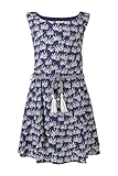 Mädchen Girls Eisend Happy Girls Kleid Palmen Navy - Kleid mit Palmenprint Mädchen Sommer Girls (176)