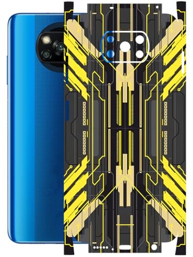 Image of AtOdds - Full Body Back Screen Guard Protector Film - Lamination Wrap Skin Sticker Compatible with Poco X3 PRO | Scratchproof Matte Finish (Cyber Yellow)