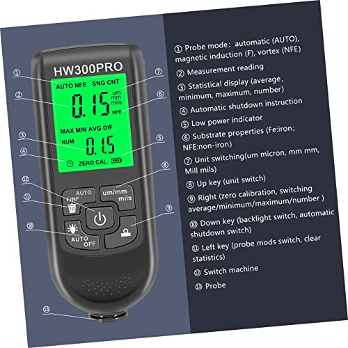 Medidor digital de espesor para pintura automotriz 3 piezas miniatura 3