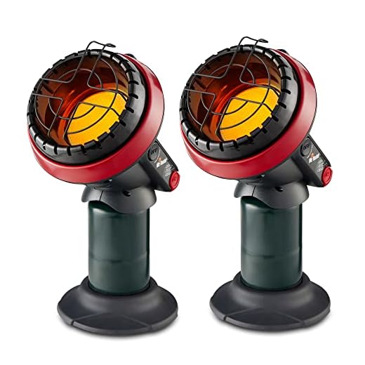 Mr. Heater 3800 BTU Portable Little Buddy Propane Emergency Heater with Push Start Button for Indoor and Outdoor Use, (2 Pack)