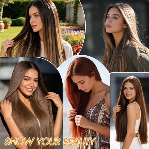 Image of Double Invisible PU OVO Butterfly Weft Human Hair Extensions 20in Remy Human Hair Glueless Micro Beads Heat-Friendly Soft for Women Daily Wear Wedding Birthday to Add Volume & Length (Jet Black)