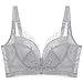 Cwang Camisola para Mujer Sujetador Camisola en Forma de V Correa sin Costuras para Dormir y Correa para cojín Desmontable,Azul grisáceo (Fino),75D