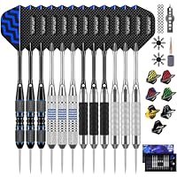 Turnart Dartpfeile mit Metallspitze, 12 Stück Profi Steeldarts mit Dart Case