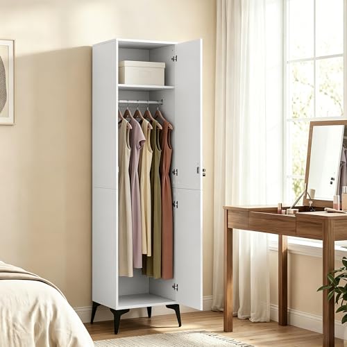 Armoire étroite 36 cm avec tringle + serrure HOMCOM
