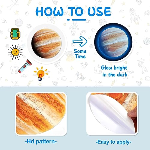 Solar System Wall Decals Glow in The Dark Stars 780 PCS, Glowing Planets Stic...