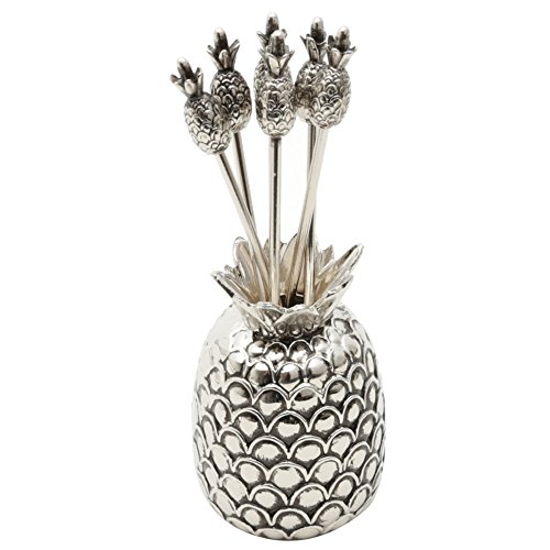 Conjunto 6 Palitos com Suporte de Zamak Pineapple Lyor Prata