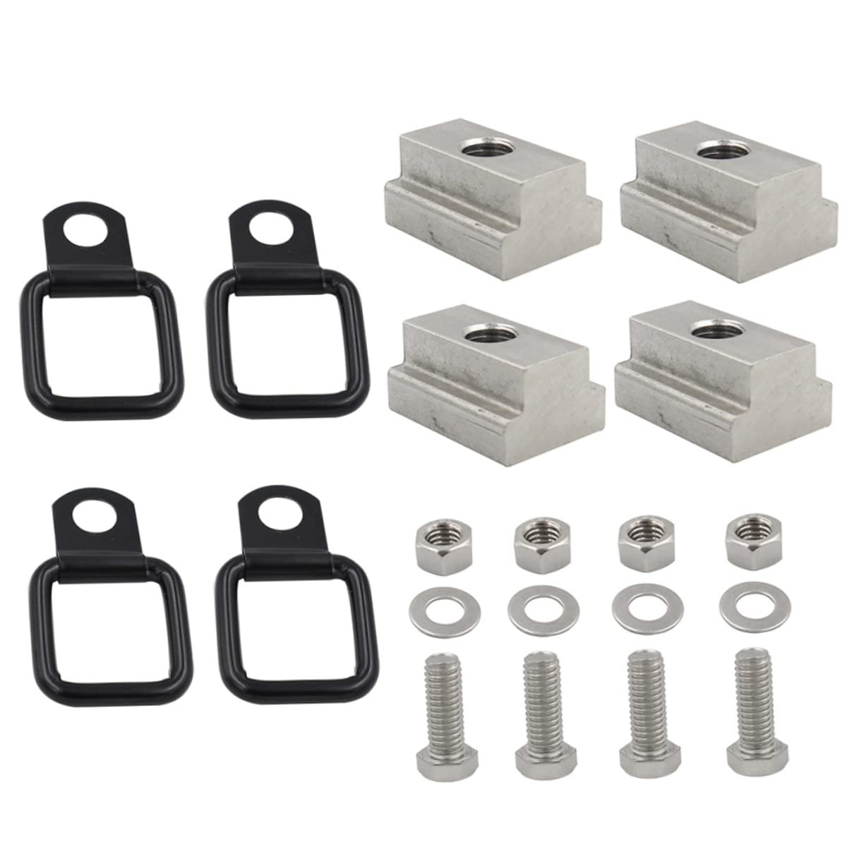 KICHOUSE Slot Nut D-Ring for Trailer Tie Downs Camper Accessories Heavy Duty Removable D-Ring Nuts Track Bolts