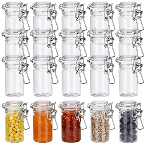 Suclain 20 Pcs 2.7 Oz/80 ml Plastic Mini Spice Jars