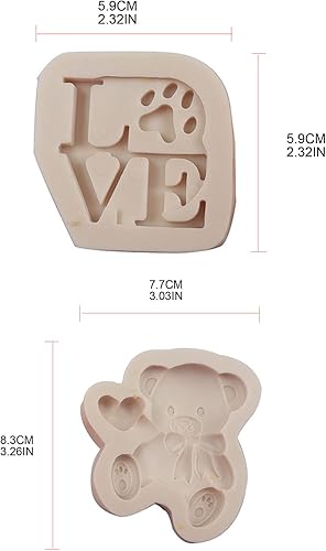 Miniatura 3 de Moldes de chocolate con forma de oso de silicona en forma de amor, moldes de fondant para tartas de bricolaje, molde para hornear, moldes de resina