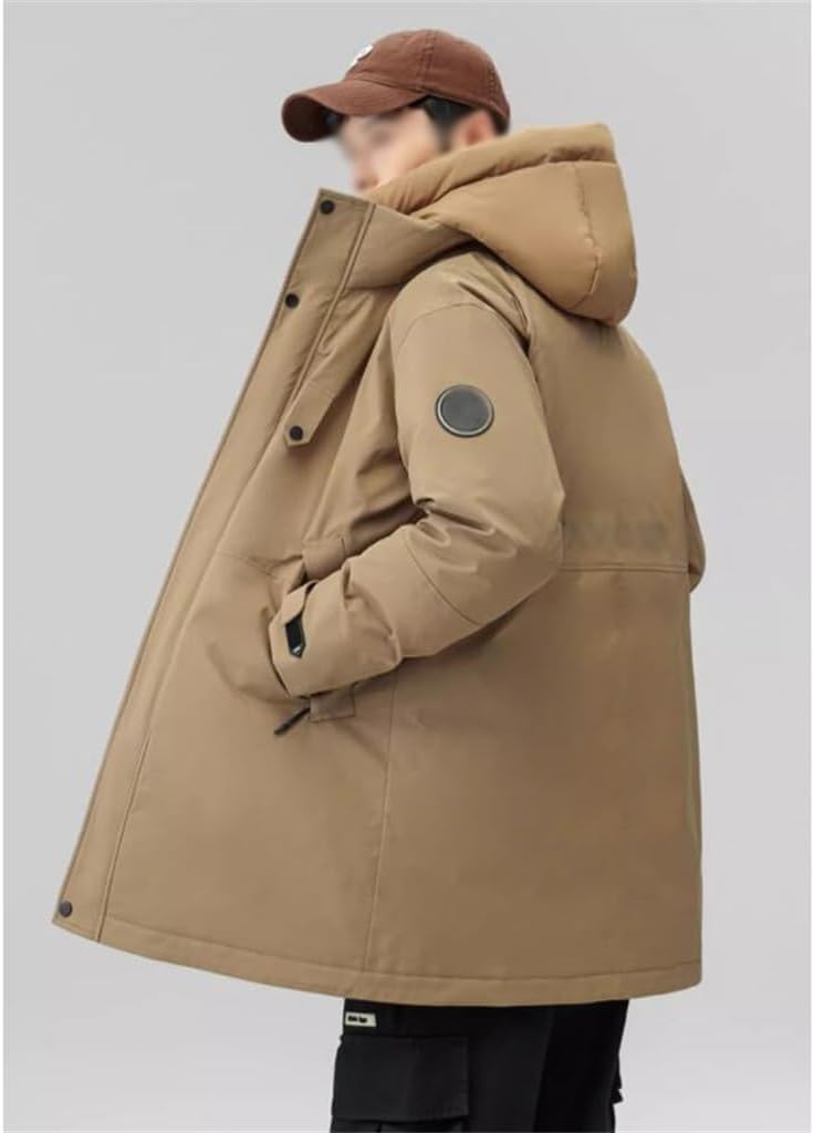 VIDI Thicker Hooded Warm Coat Fake Two High Collar Down Jacket Male Long Padded Clothes Winter