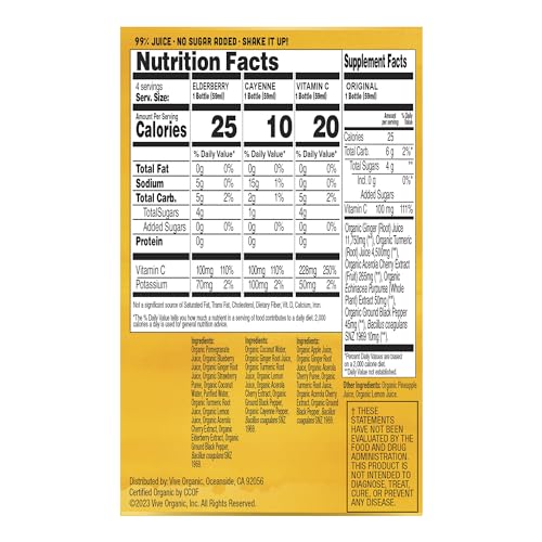 Vive Organic Immunity Boost Shots -Variety 4 Pack (2oz, 4 Count) - Image 5