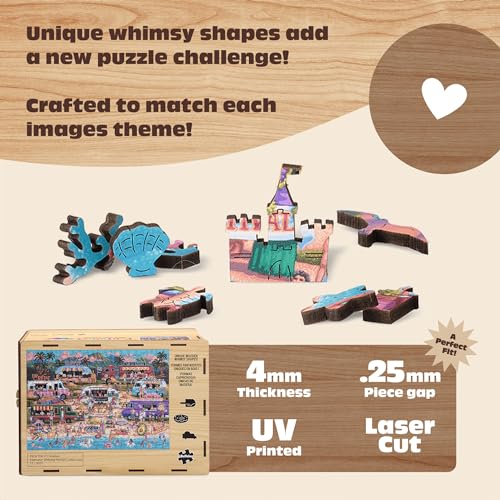Buffalo Games - 500 Piece Wooden Jigsaw Puzzle Hawaiian Food Truck Festival - image 3