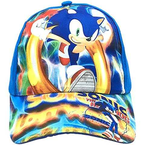 Bonamana Sonic The Hedgehog Printing Baseball Cap for Boys Girls Adjustable Kid Hat Flat Brim Hat Children Sun Hat Visor Cap (Golden Circle - Cartoon) Cover