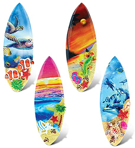 Set de 4 Imanes Decorativos Surfboard de Resina Tropical miniatura 1