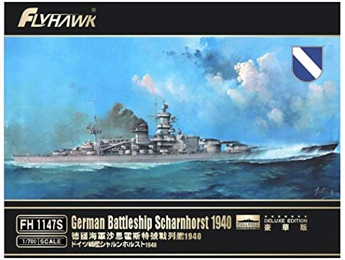 Scharnhorst 1940 Flyhawk maquette de prestige avec détails en photodécoupe haute précision
